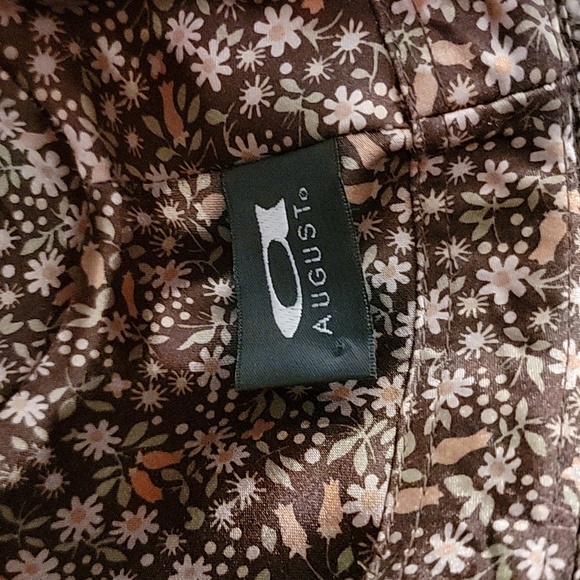 August Trilby Tweed Fedora Hat Brown Tan White Wool Floral Lining OS - Picture 12 of 13